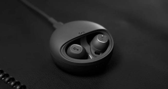 YX1 Wireless Earphones in use
